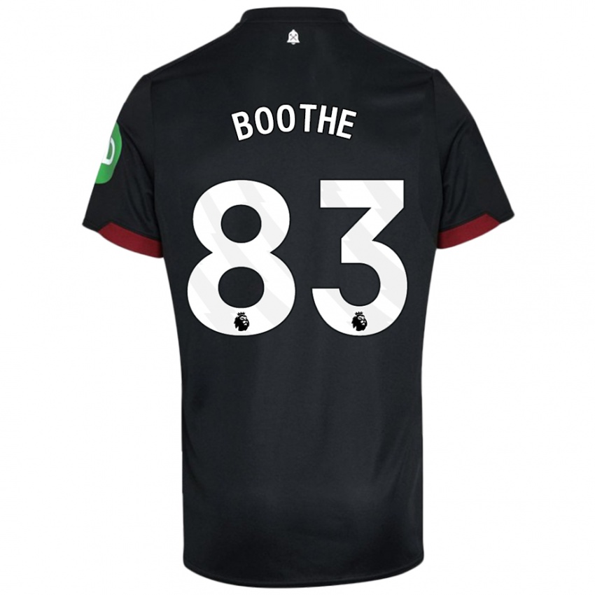 Homem Camisola Sebastian Boothe #83 Preto Branco Alternativa 2024/25 Camisa