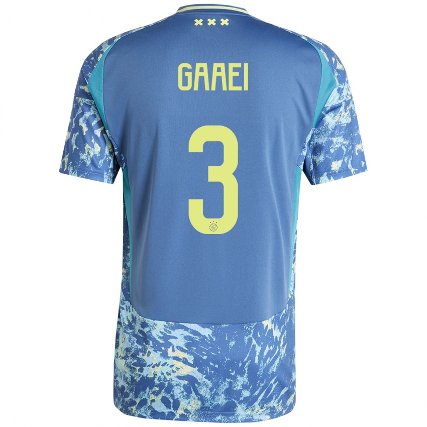 Homem Camisola Anton Gaaei #3 Amarelo Azul Cinzento Alternativa 2024/25 Camisa