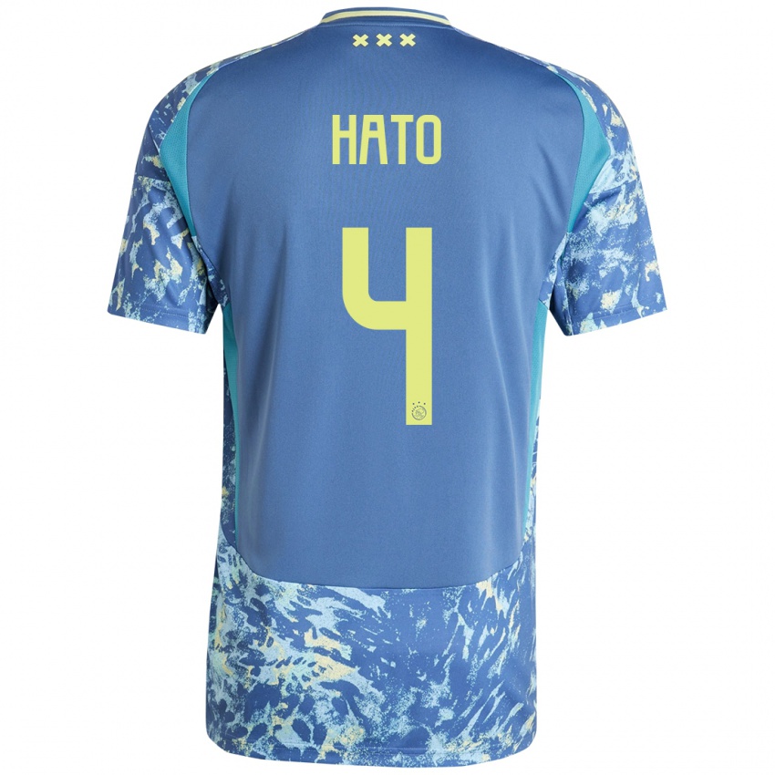 Homem Camisola Jorrel Hato #4 Amarelo Azul Cinzento Alternativa 2024/25 Camisa