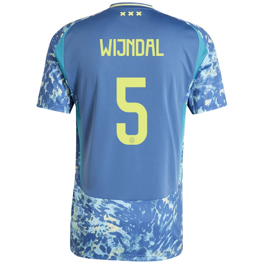 Homem Camisola Owen Wijndal #5 Amarelo Azul Cinzento Alternativa 2024/25 Camisa