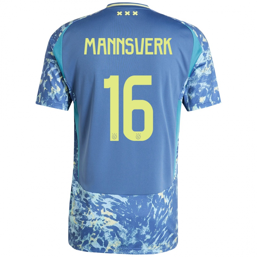 Homem Camisola Sivert Mannsverk #16 Amarelo Azul Cinzento Alternativa 2024/25 Camisa