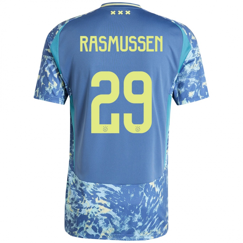 Homem Camisola Christian Rasmussen #29 Amarelo Azul Cinzento Alternativa 2024/25 Camisa