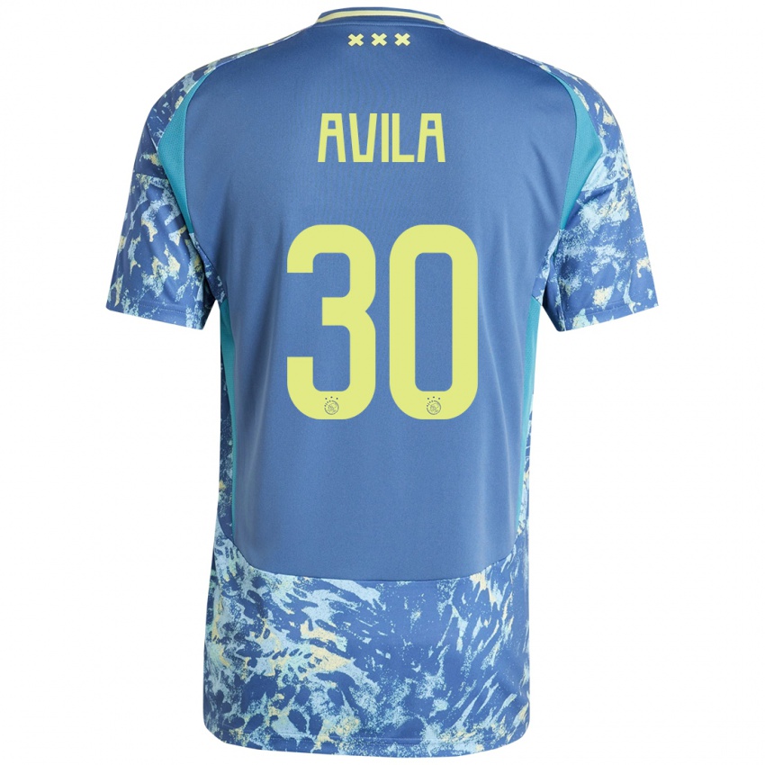 Homem Camisola Gastón Ávila #30 Amarelo Azul Cinzento Alternativa 2024/25 Camisa