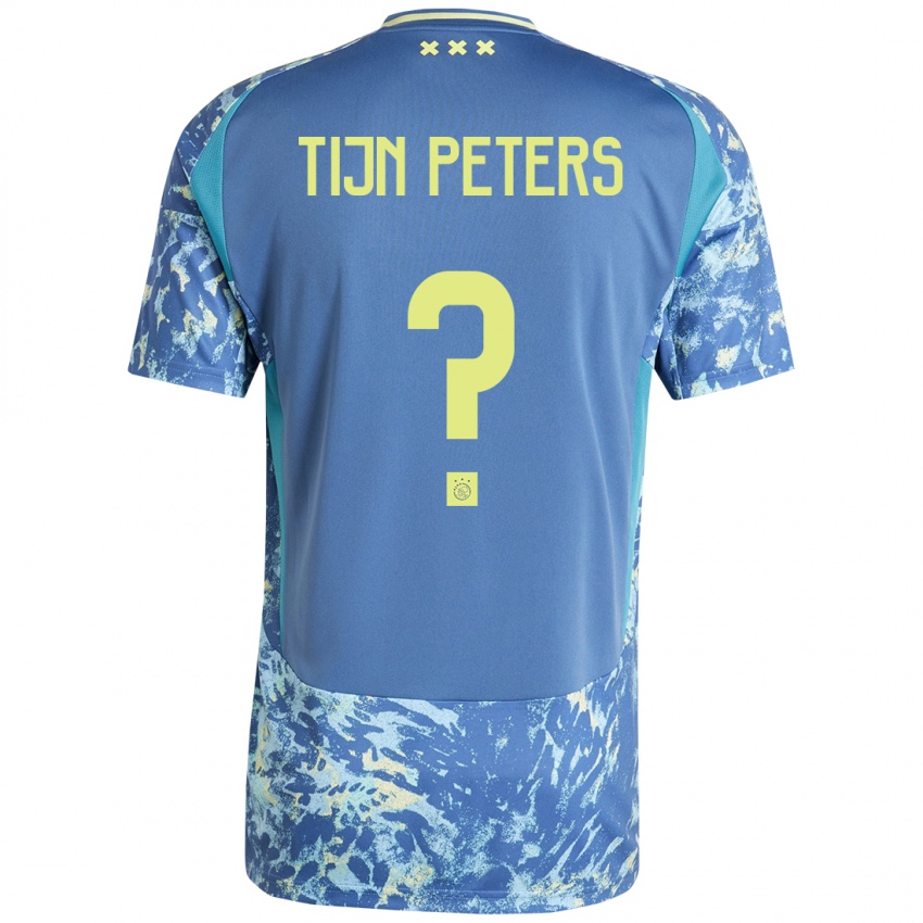 Homem Camisola Tijn Peters #0 Amarelo Azul Cinzento Alternativa 2024/25 Camisa