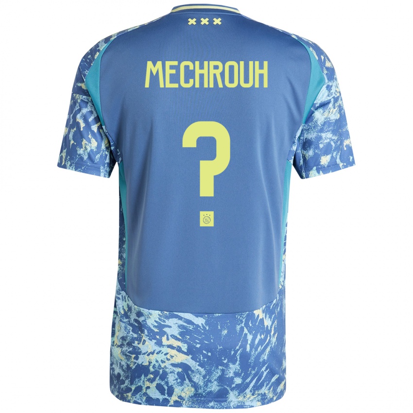 Homem Camisola Elias Mechrouh #0 Amarelo Azul Cinzento Alternativa 2024/25 Camisa