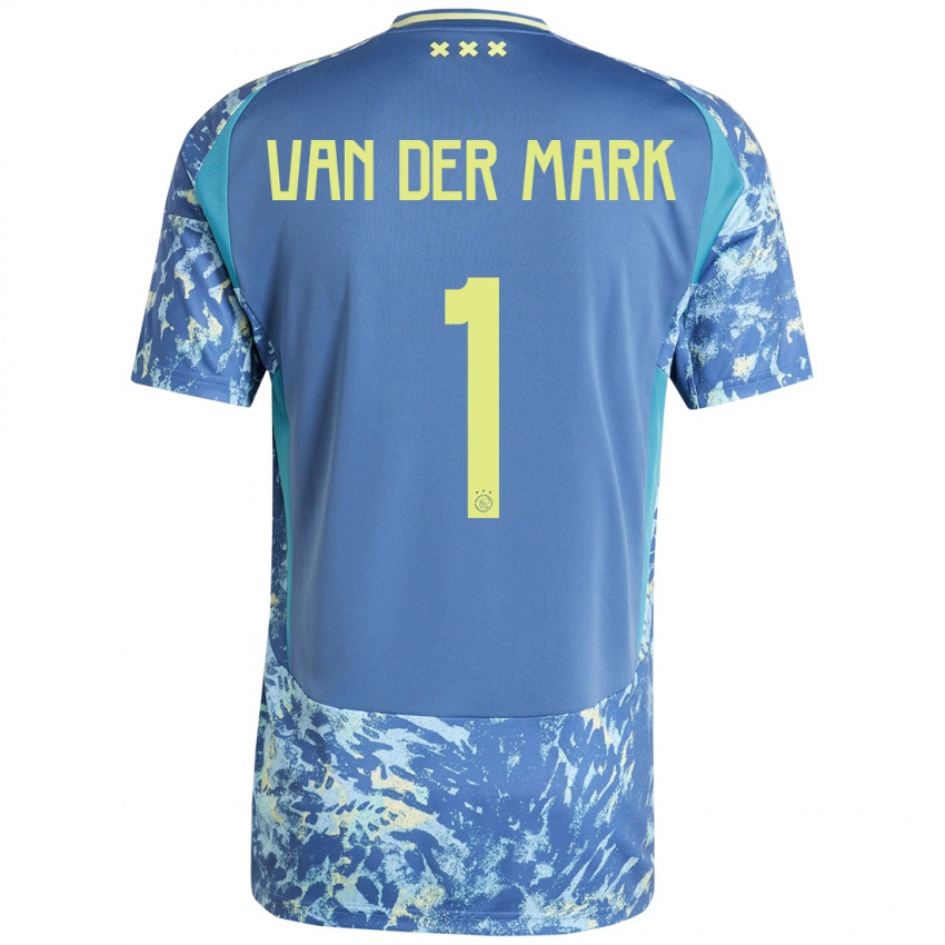 Homem Camisola Jesper Van Der Mark #1 Amarelo Azul Cinzento Alternativa 2024/25 Camisa