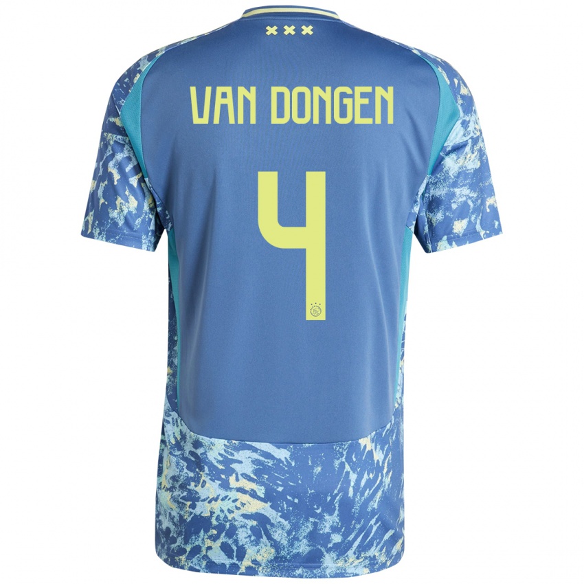 Homem Camisola Bram Van Dongen #4 Amarelo Azul Cinzento Alternativa 2024/25 Camisa