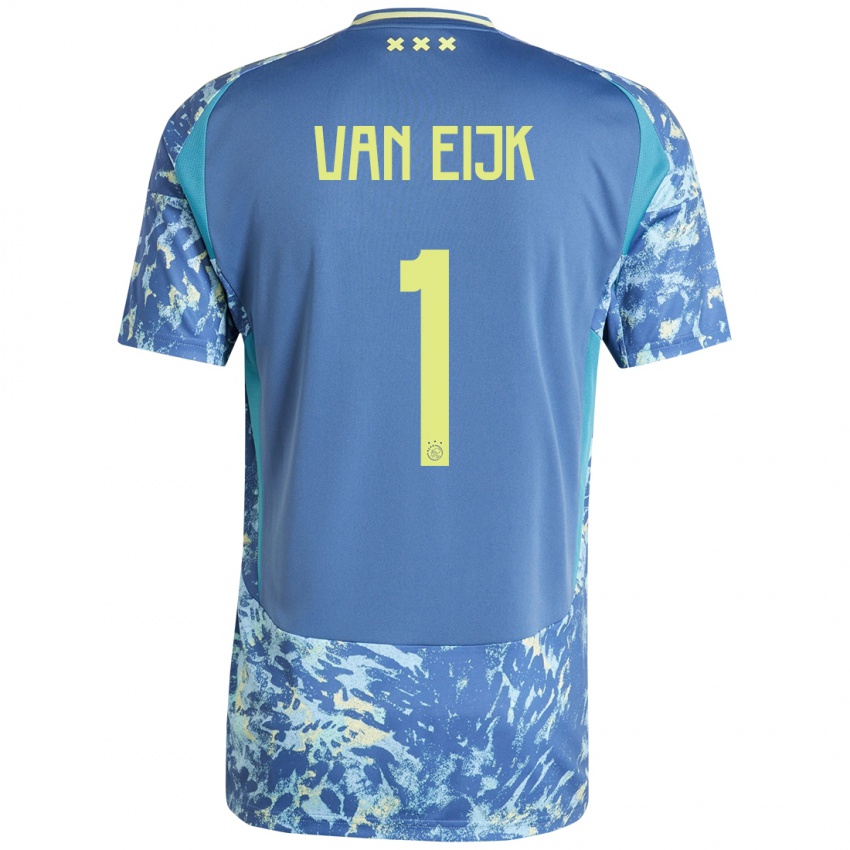 Homem Camisola Regina Van Eijk #1 Amarelo Azul Cinzento Alternativa 2024/25 Camisa