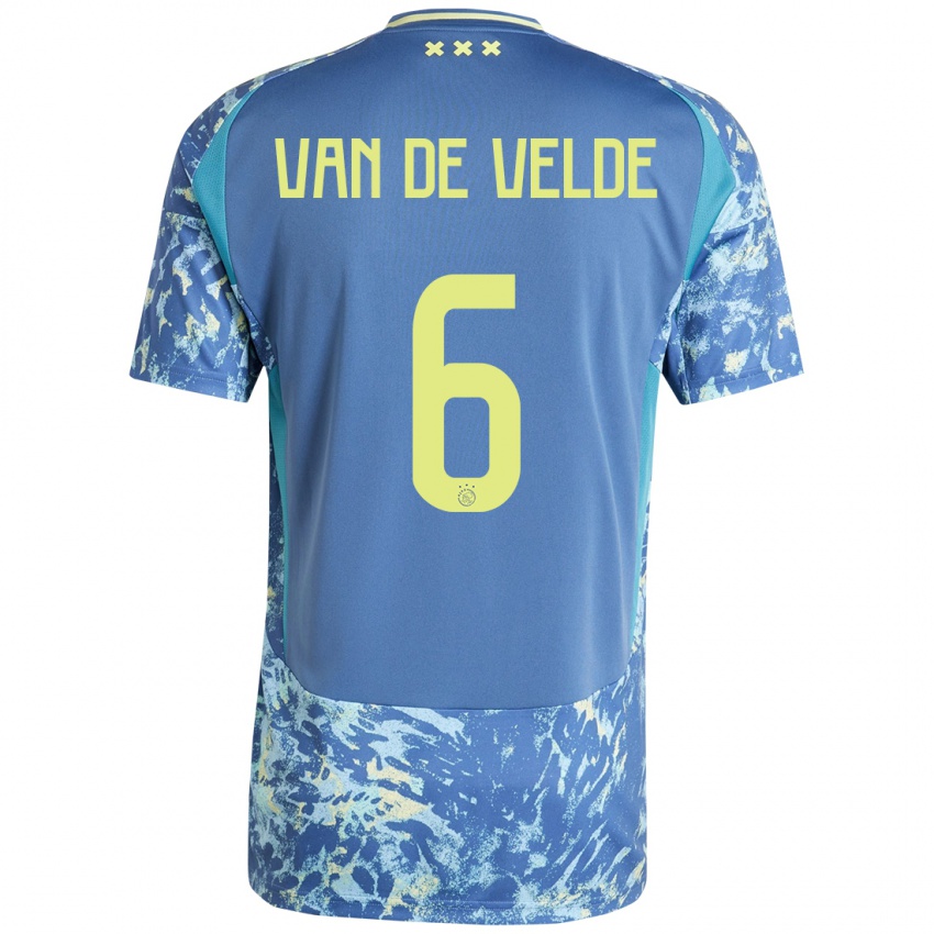 Homem Camisola Jonna Van De Velde #6 Amarelo Azul Cinzento Alternativa 2024/25 Camisa