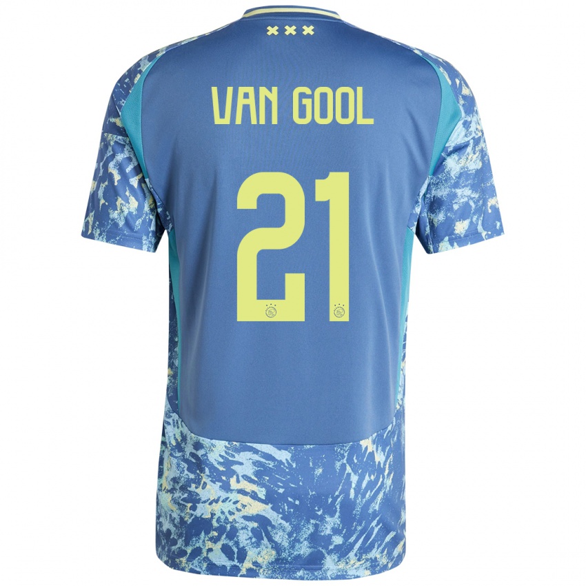 Homem Camisola Rosa Van Gool #21 Amarelo Azul Cinzento Alternativa 2024/25 Camisa