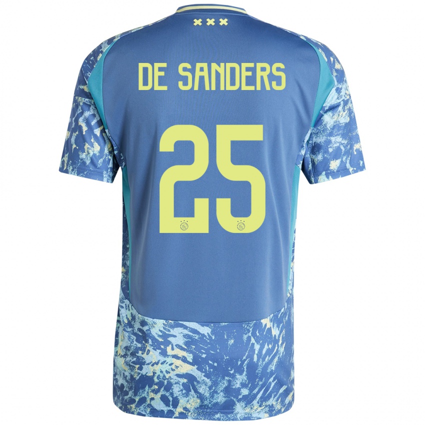 Homem Camisola Kay-Lee De Sanders #25 Amarelo Azul Cinzento Alternativa 2024/25 Camisa