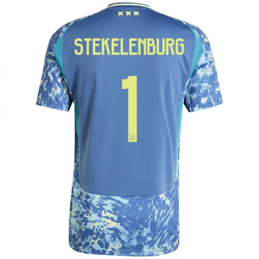 Homem Camisola Maarten Stekelenburg #1 Amarelo Azul Cinzento Alternativa 2024/25 Camisa