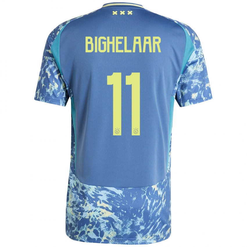 Homem Camisola Marjolijn Van Den Bighelaar #11 Amarelo Azul Cinzento Alternativa 2024/25 Camisa