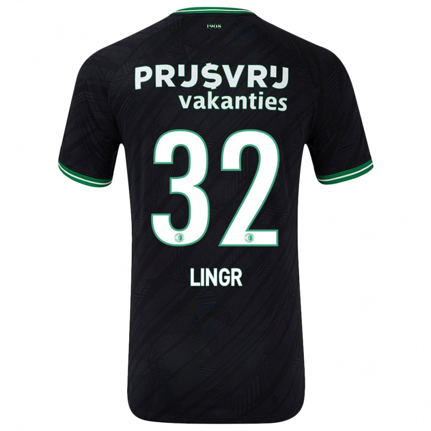 Homem Camisola Ondrej Lingr #32 Verde Preto Alternativa 2024/25 Camisa