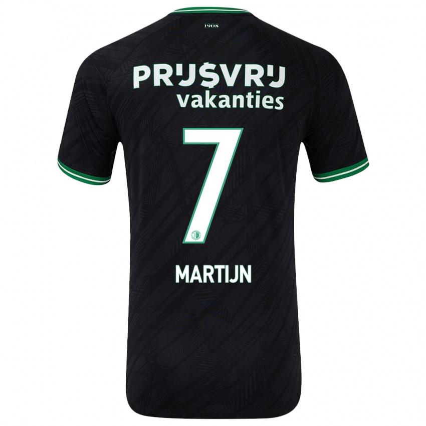 Homem Camisola Rowendley Martijn #7 Verde Preto Alternativa 2024/25 Camisa