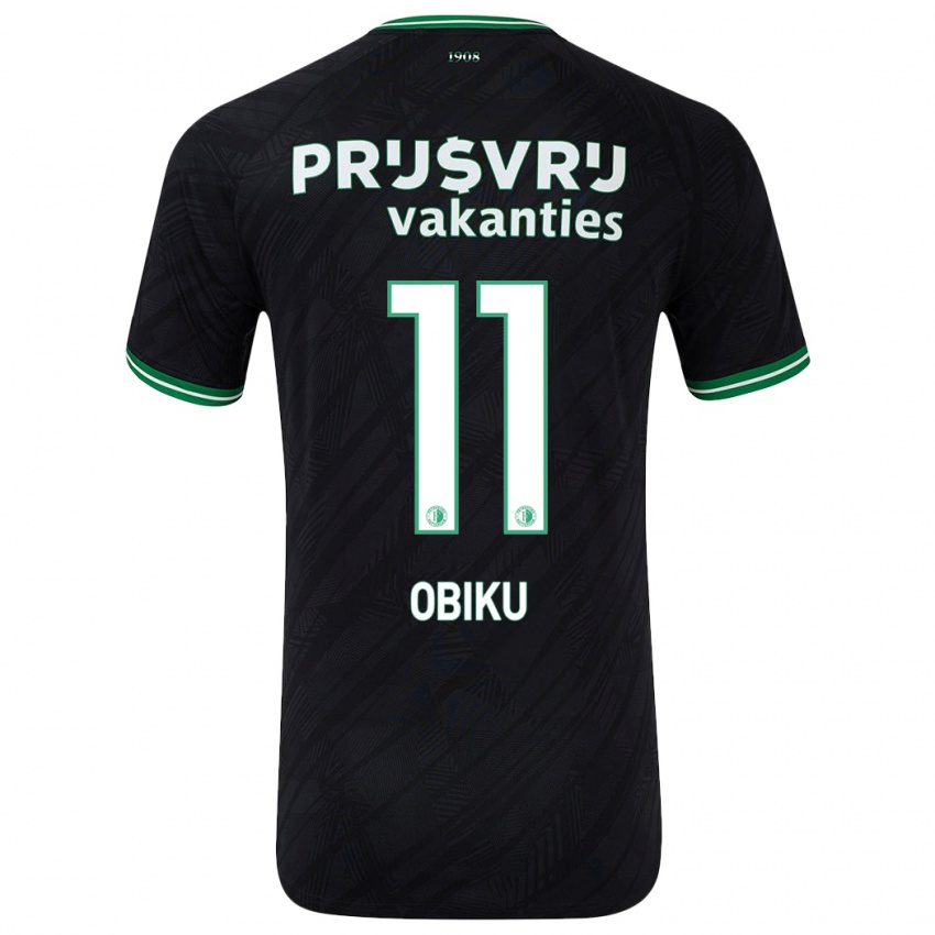 Homem Camisola Junior Obiku #11 Verde Preto Alternativa 2024/25 Camisa