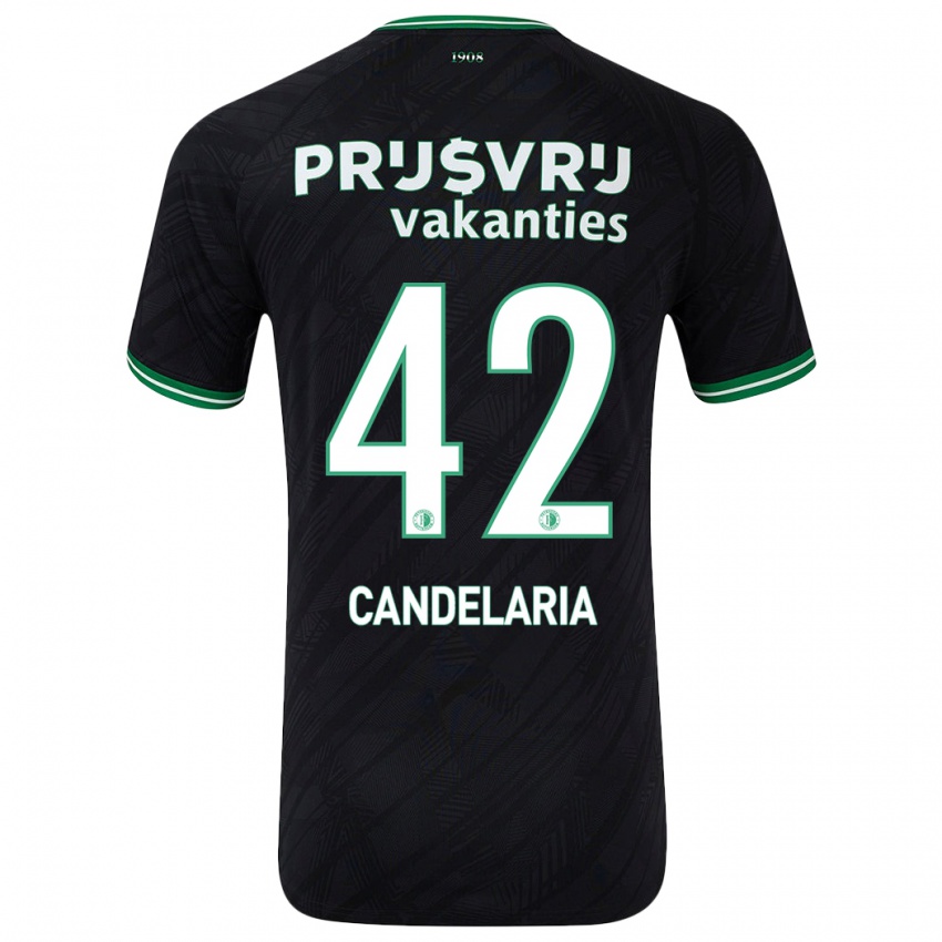 Homem Camisola Jayden Candelaria #42 Verde Preto Alternativa 2024/25 Camisa