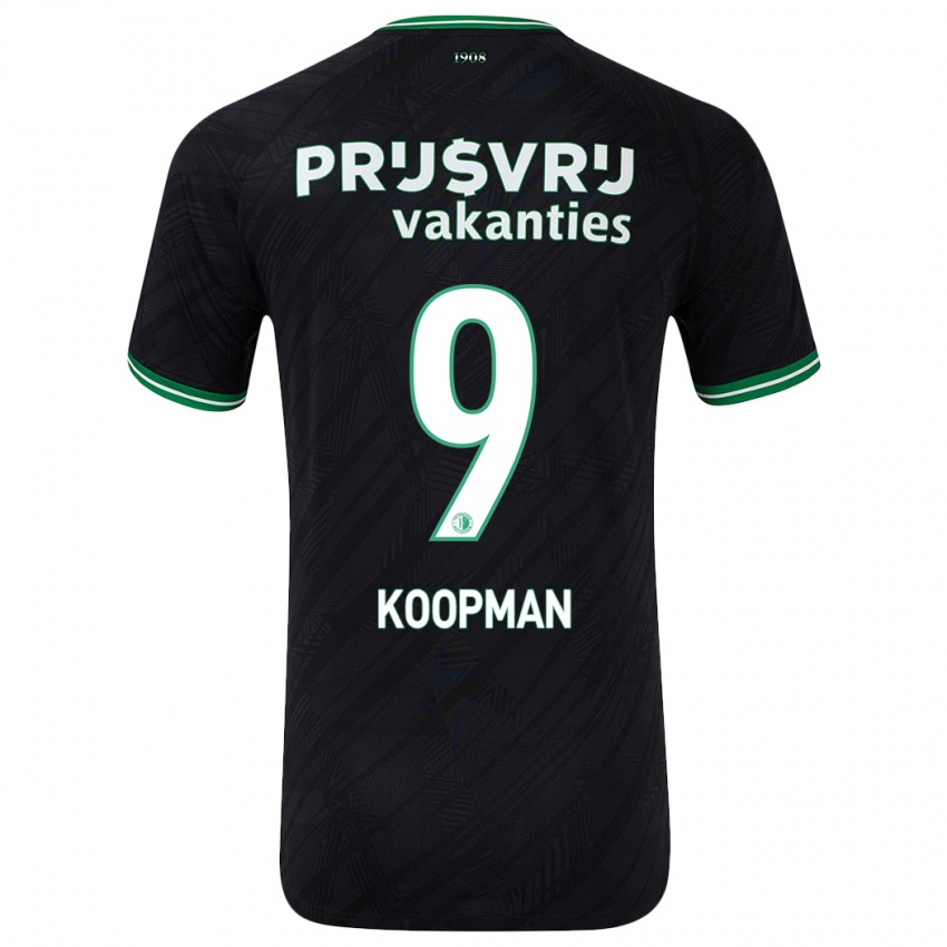 Homem Camisola Sanne Koopman #9 Verde Preto Alternativa 2024/25 Camisa