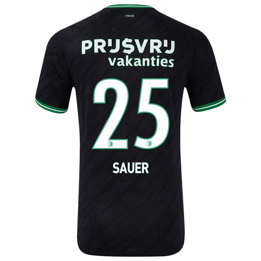 Homem Camisola Leo Sauer #25 Verde Preto Alternativa 2024/25 Camisa