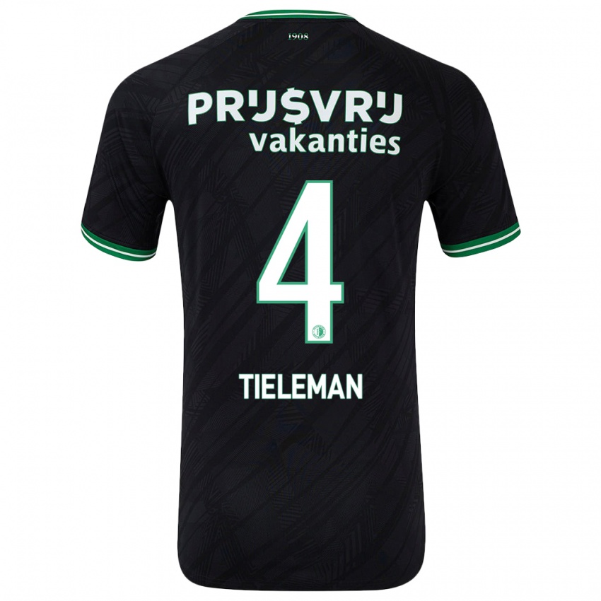 Homem Camisola Jerry Tieleman #4 Verde Preto Alternativa 2024/25 Camisa