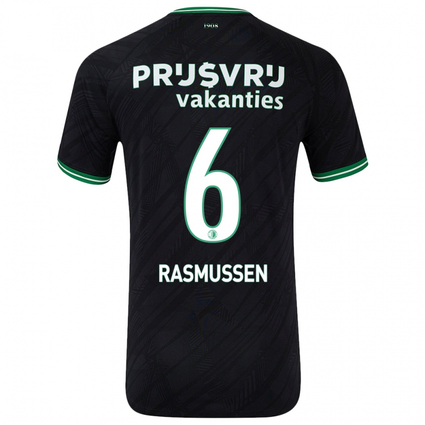 Homem Camisola Jacob Rasmussen #6 Verde Preto Alternativa 2024/25 Camisa