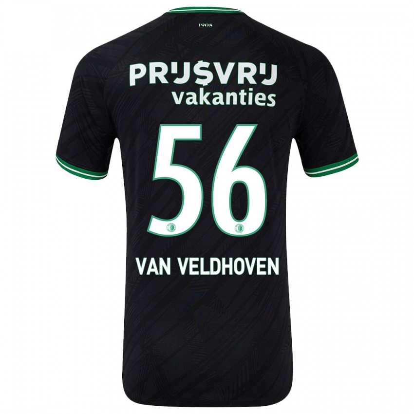 Homem Camisola Kars Van Veldhoven #56 Verde Preto Alternativa 2024/25 Camisa