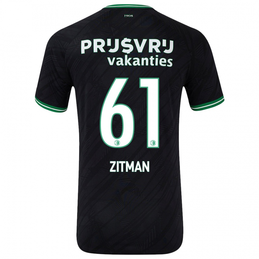 Homem Camisola Sven Zitman #61 Verde Preto Alternativa 2024/25 Camisa