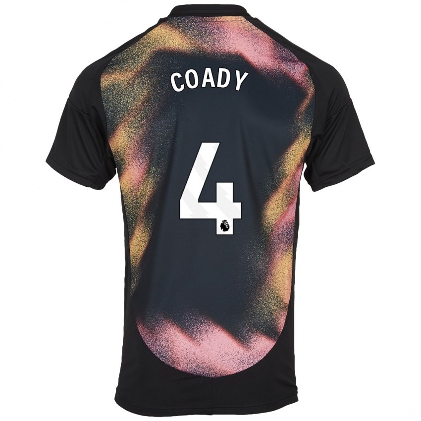 Homem Camisola Conor Coady #4 Preto Branco Alternativa 2024/25 Camisa