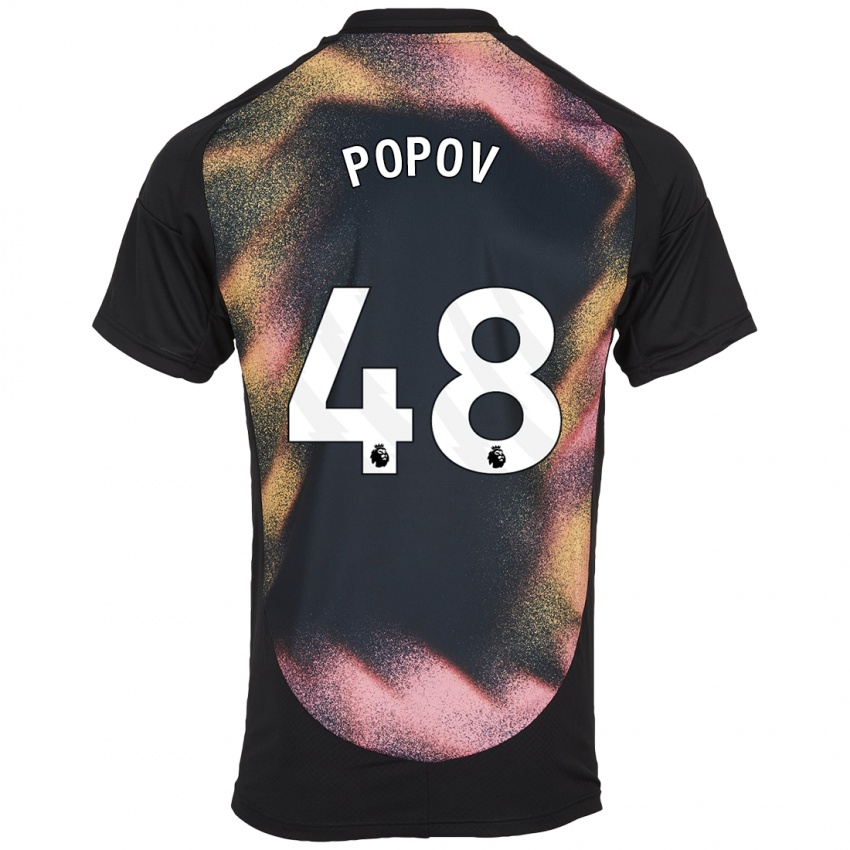 Homem Camisola Chris Popov #48 Preto Branco Alternativa 2024/25 Camisa