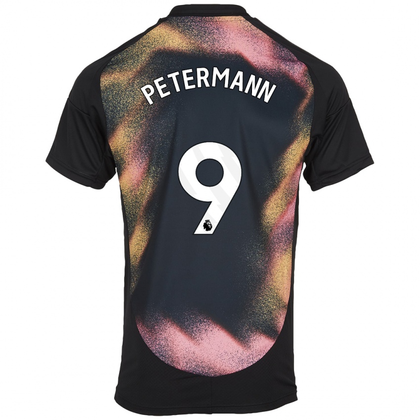 Homem Camisola Lena Petermann #9 Preto Branco Alternativa 2024/25 Camisa