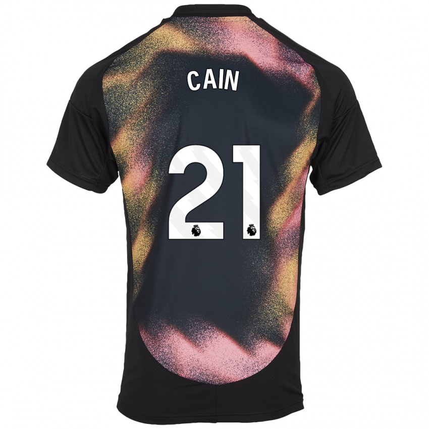 Homem Camisola Hannah Cain #21 Preto Branco Alternativa 2024/25 Camisa