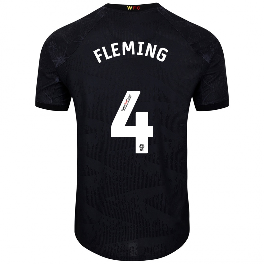 Homem Camisola Charlotte Fleming #4 Preto Branco Alternativa 2024/25 Camisa