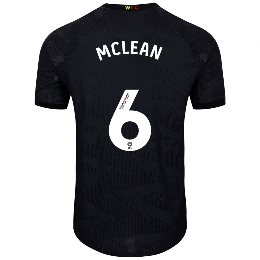 Homem Camisola Sophie Mclean #6 Preto Branco Alternativa 2024/25 Camisa