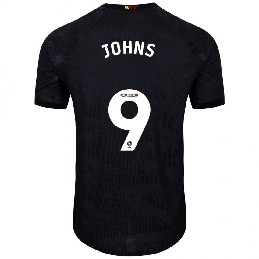 Homem Camisola Carly Johns #9 Preto Branco Alternativa 2024/25 Camisa