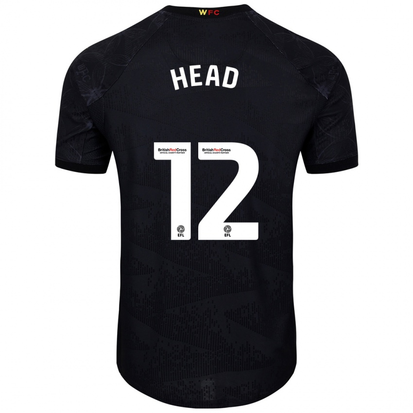 Homem Camisola Ellie Head #12 Preto Branco Alternativa 2024/25 Camisa