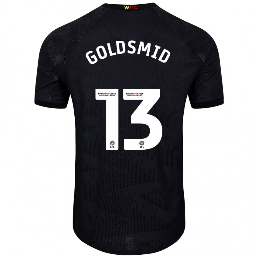 Homem Camisola Jacqui Goldsmid #13 Preto Branco Alternativa 2024/25 Camisa