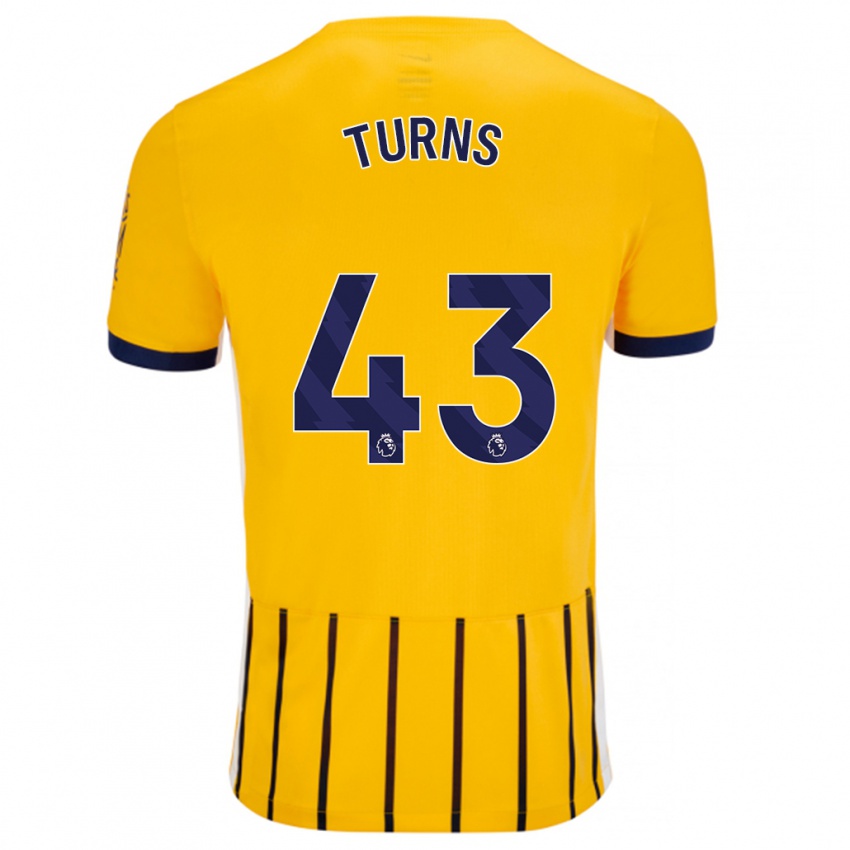 Homem Camisola Ed Turns #43 Azuis Dourados Alternativa 2024/25 Camisa