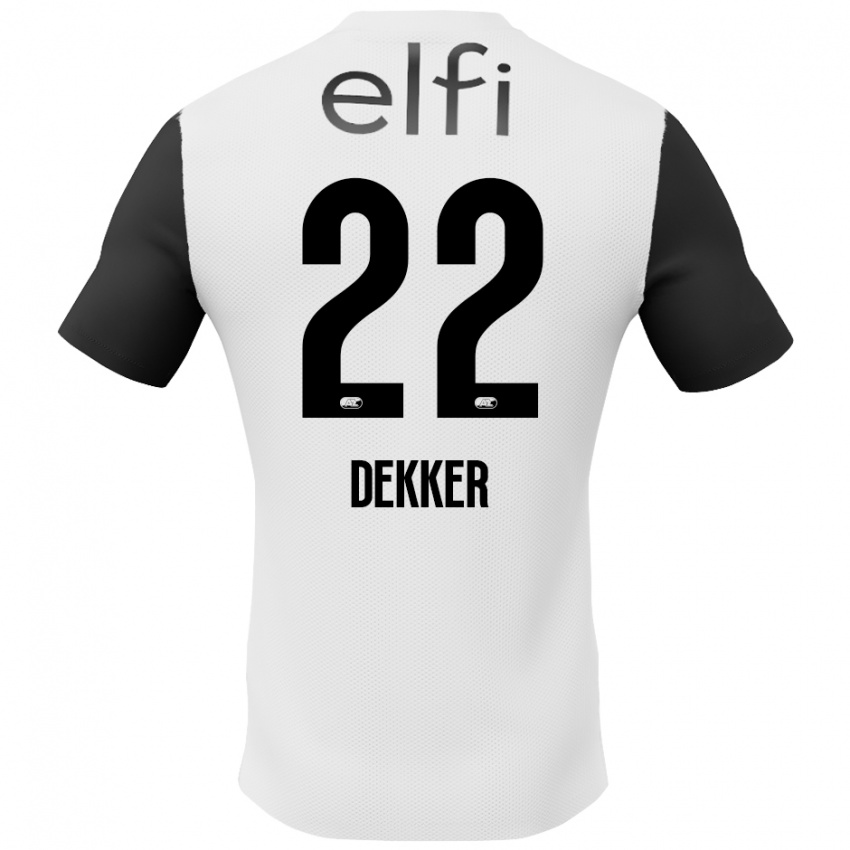 Homem Camisola Maxim Dekker #22 Preto Branco Alternativa 2024/25 Camisa