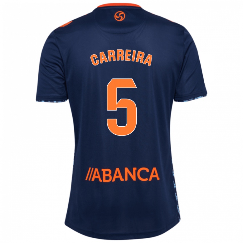 Homem Camisola Sergio Carreira #5 Azul Marinho Alternativa 2024/25 Camisa