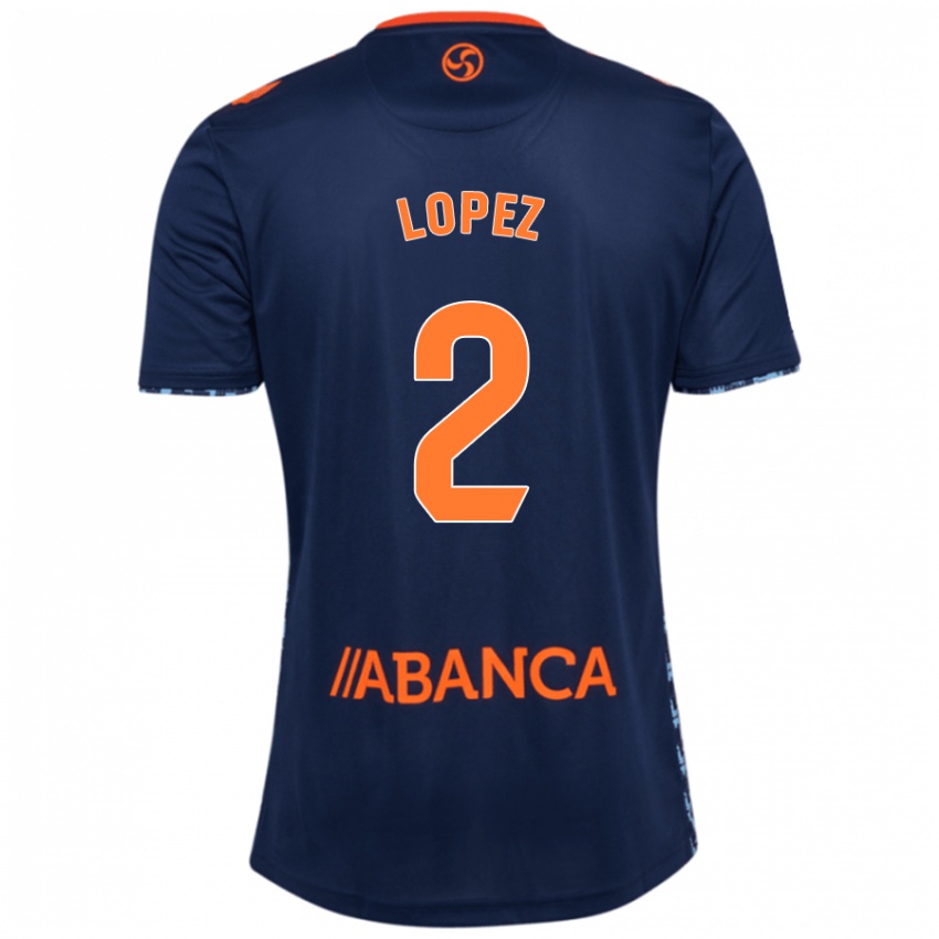 Homem Camisola Iván López #2 Azul Marinho Alternativa 2024/25 Camisa