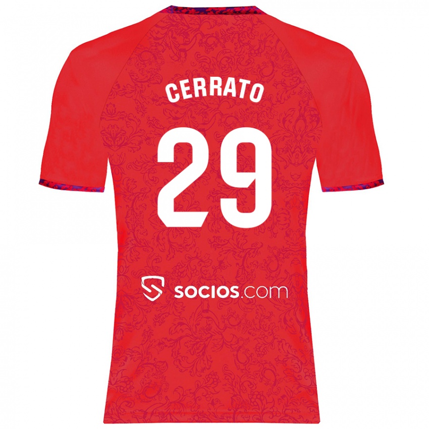 Homem Camisola Alba Cerrato Izquierdo #29 Vermelho Alternativa 2024/25 Camisa