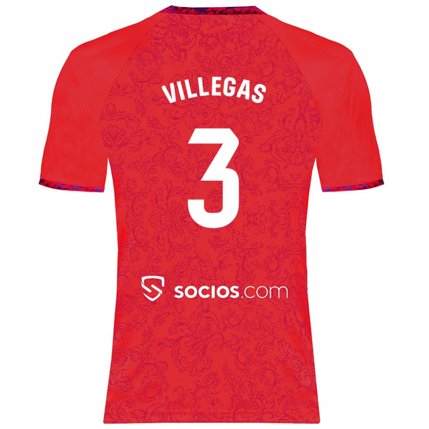 Homem Camisola Juancho Villegas #3 Vermelho Alternativa 2024/25 Camisa