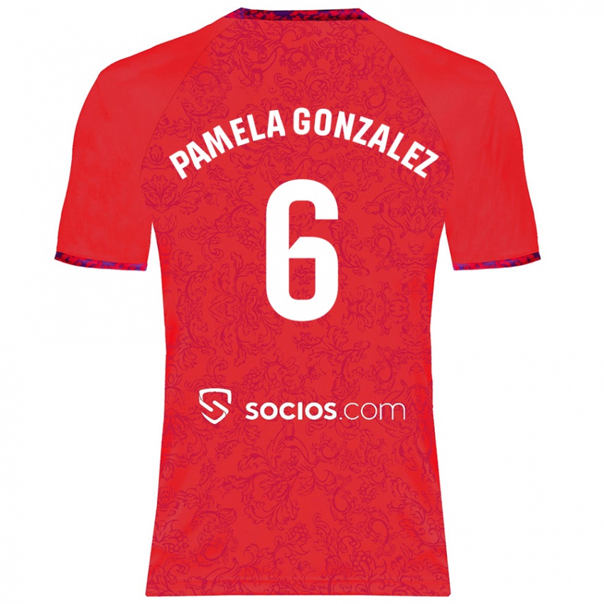 Homem Camisola Cinthia Pamela González Medina #6 Vermelho Alternativa 2024/25 Camisa