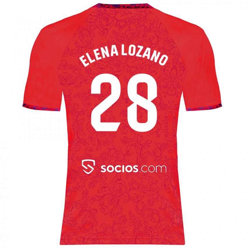 Homem Camisola Elena Lozano Gallego #28 Vermelho Alternativa 2024/25 Camisa