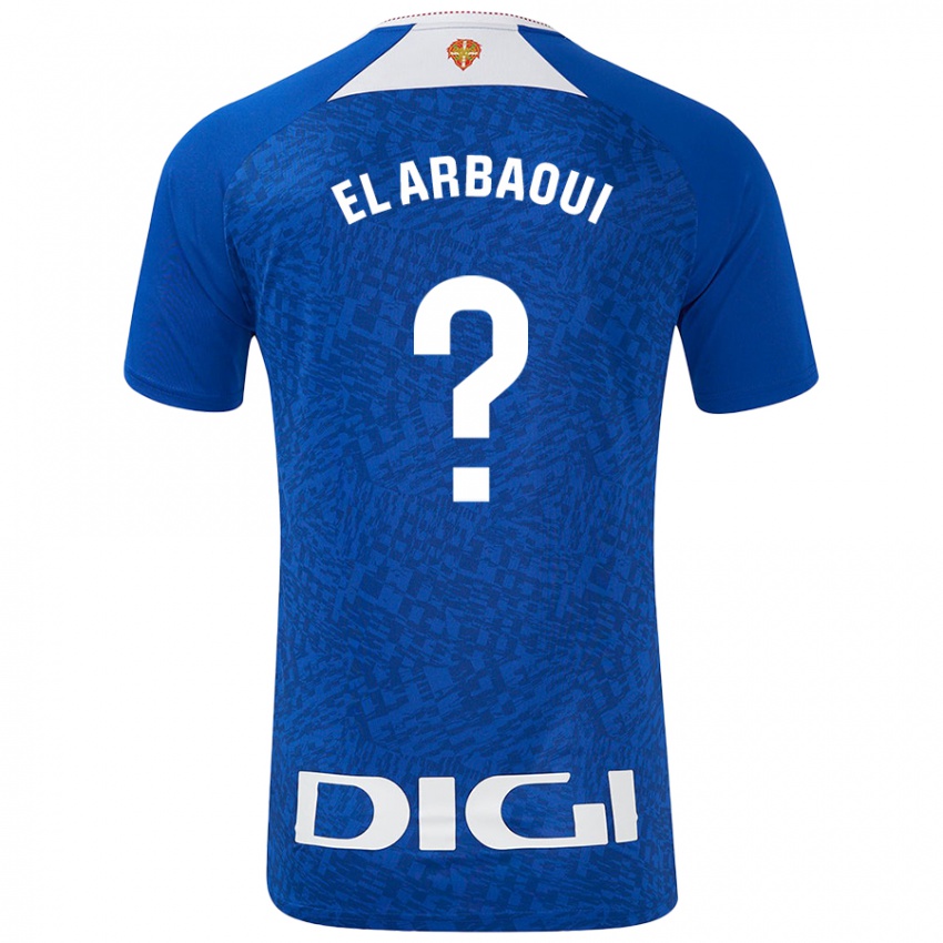 Homem Camisola Ilyas El Arbaoui #0 Azul Real Alternativa 2024/25 Camisa