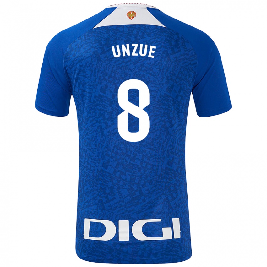 Homem Camisola Marta Unzué #8 Azul Real Alternativa 2024/25 Camisa