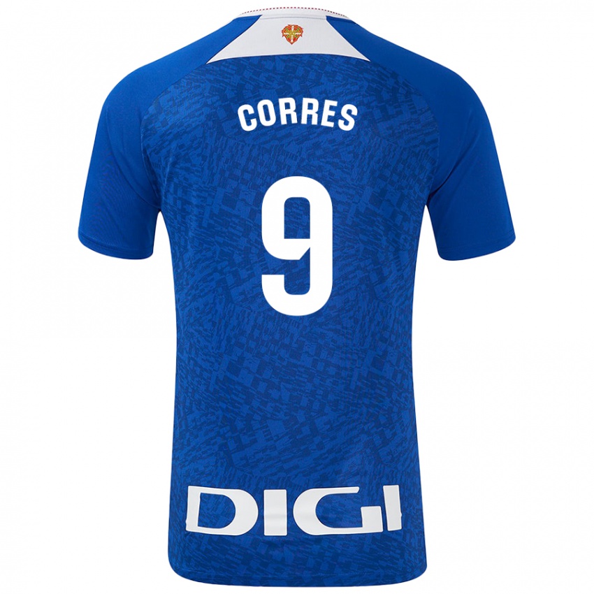 Homem Camisola Yulema Corres #9 Azul Real Alternativa 2024/25 Camisa