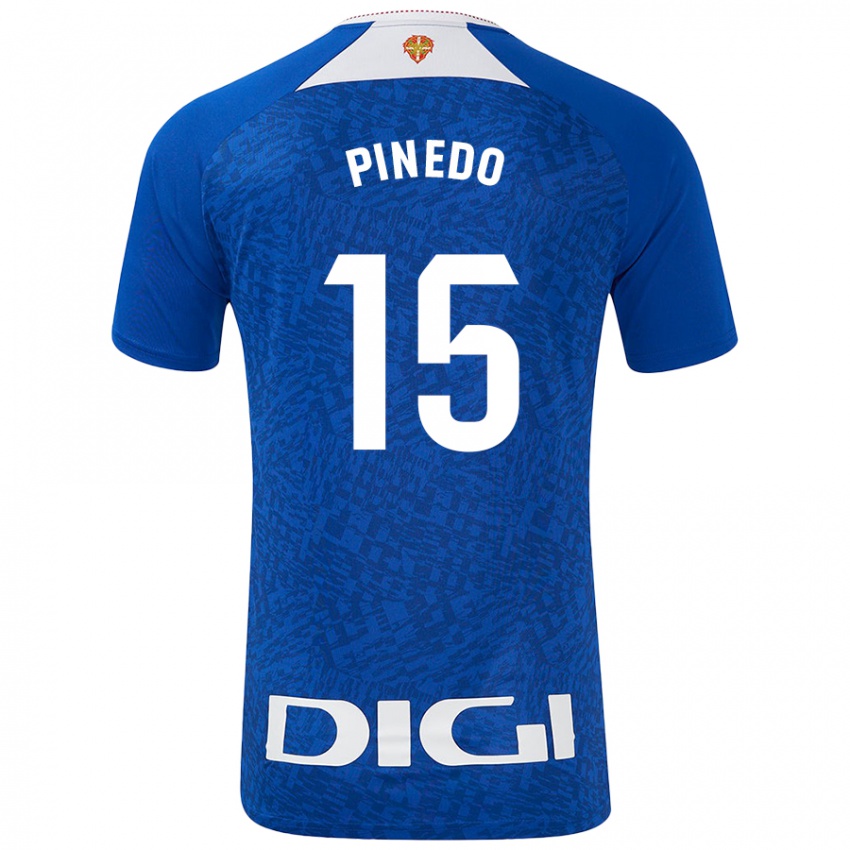 Homem Camisola Clara Pinedo Castresana #15 Azul Real Alternativa 2024/25 Camisa