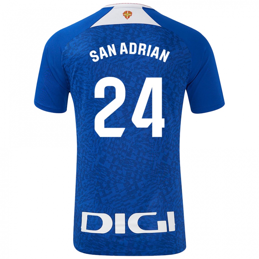 Homem Camisola Marta San Adrián Rocandio #24 Azul Real Alternativa 2024/25 Camisa