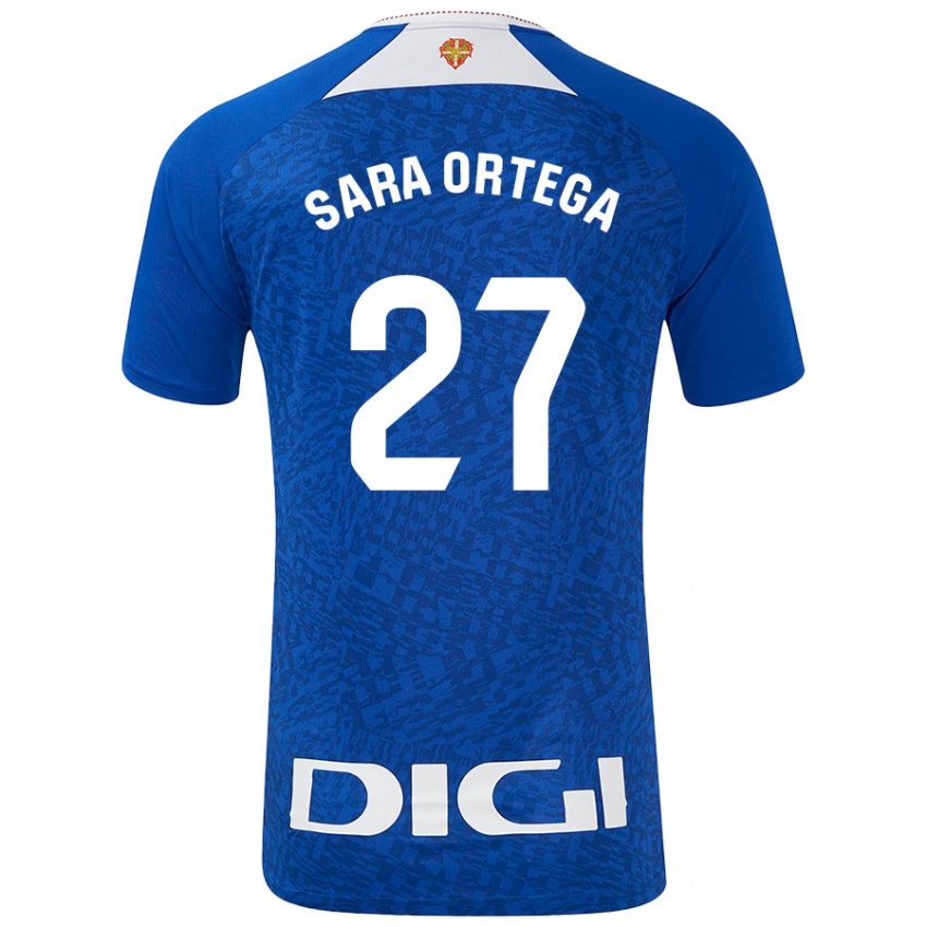 Homem Camisola Sara Ortega Ruiz #27 Azul Real Alternativa 2024/25 Camisa